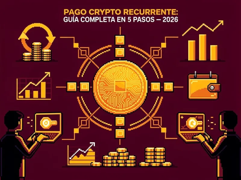 Pago Crypto Recurrente: 5 Pasos, $650M+ — Guía 2026