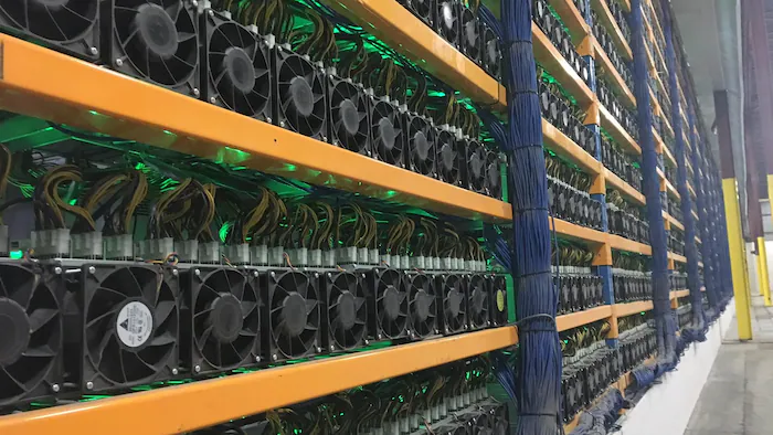 Industrial Bitcoin mining farm